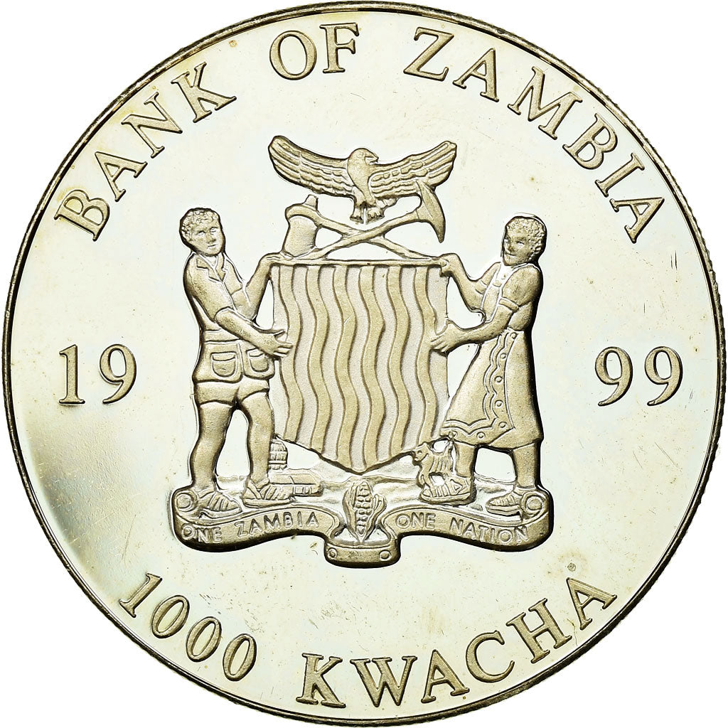 Münze, Sambia, 1000 Kwacha, 1999, British Royal Mint, STGL, Silver plated