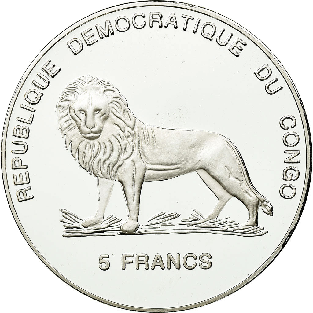 Münze, CONGO, DEMOCRATIC REPUBLIC, 5 Francs, 2000, STGL, Copper-nickel, KM:64