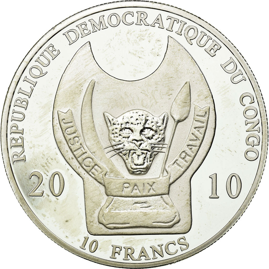 Munten, CONGO, DEMOCRATISCHE REPUBLIEK, 10 Francs, 2010, UNC-, Silver Plated