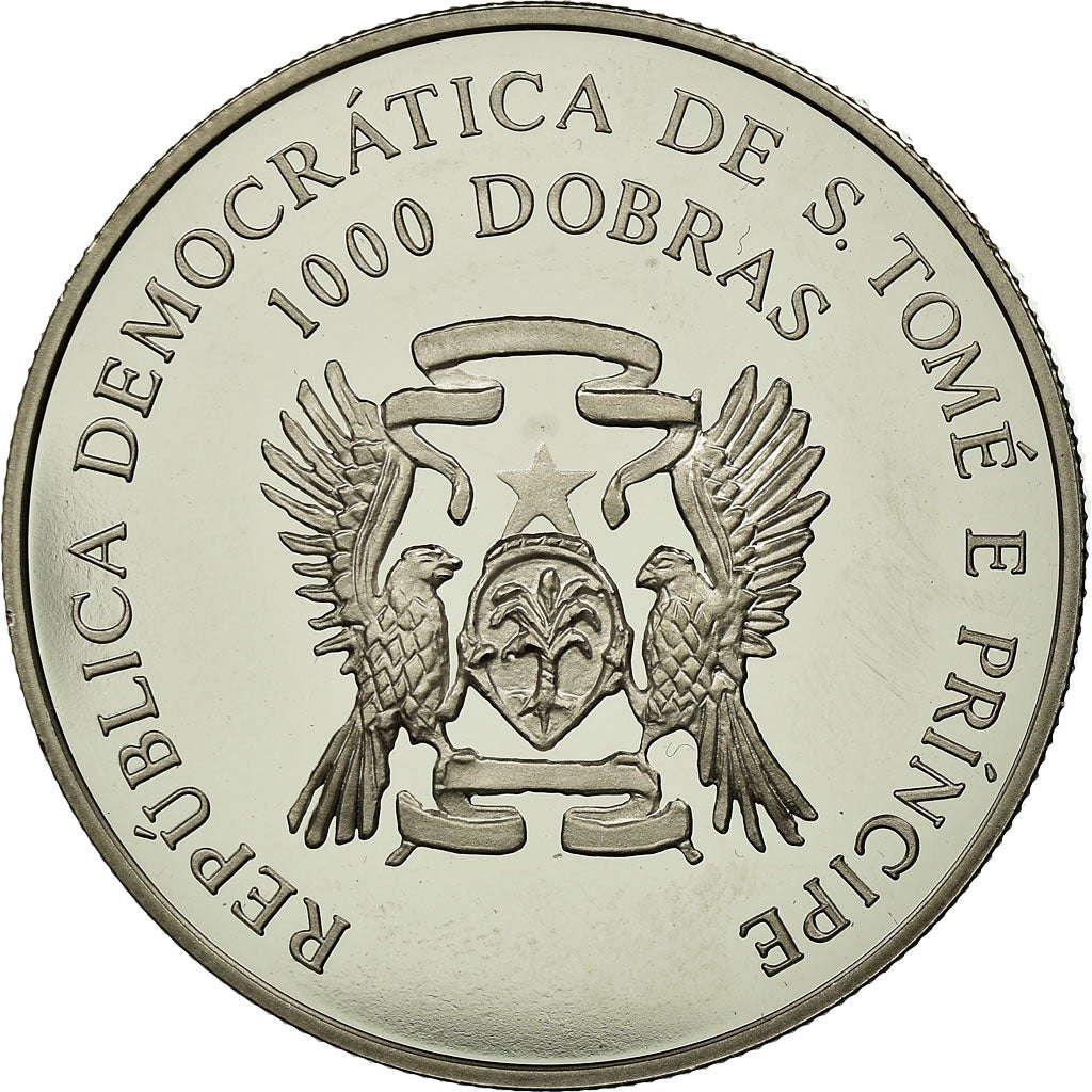 Monnaie, SAINT THOMAS & PRINCE ISLAND, 1000 Dobras, 1993, SPL, Copper-nickel