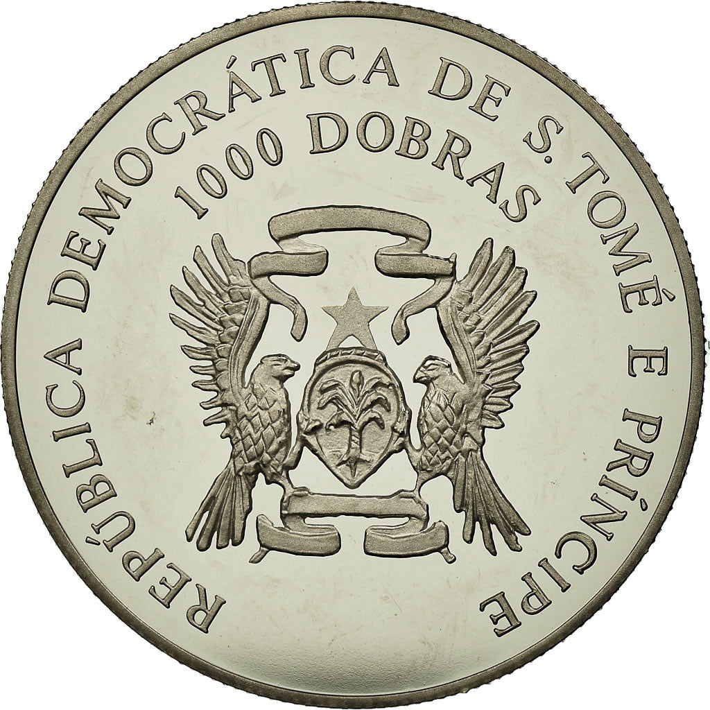 Coin, SAINT THOMAS & PRINCE ISLAND, 1000 Dobras, 1993, MS(63), Copper-nickel