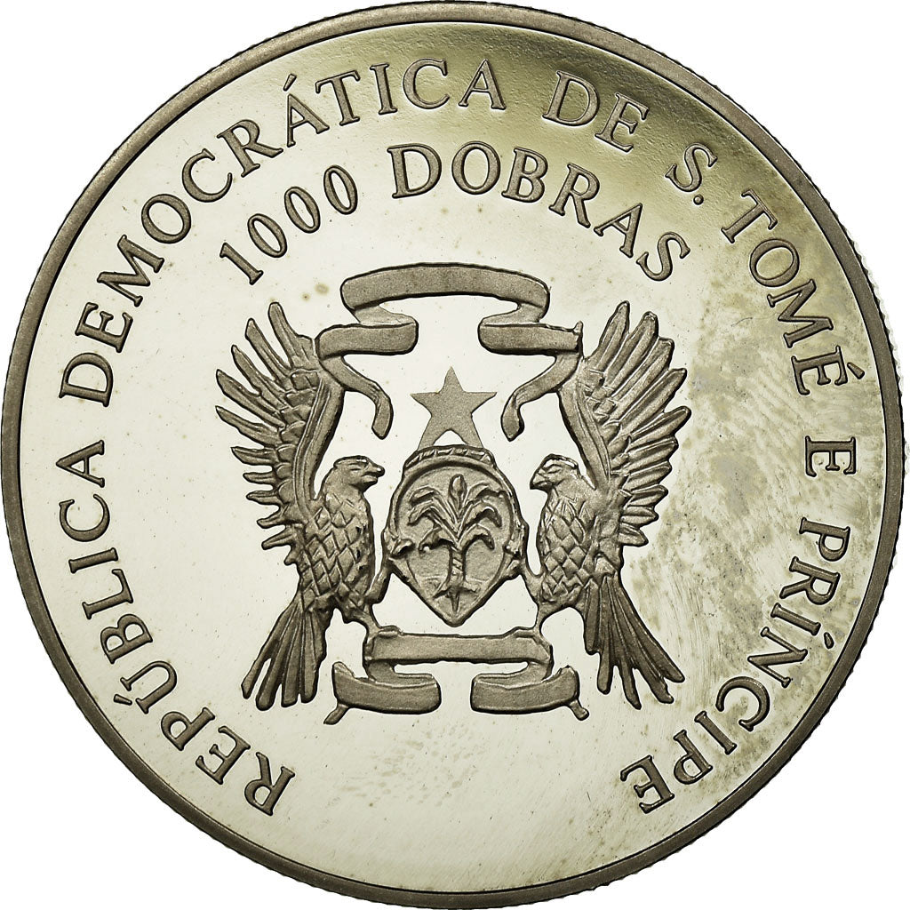 Coin, SAINT THOMAS & PRINCE ISLAND, 1000 Dobras, 1993, MS(63), Copper-nickel