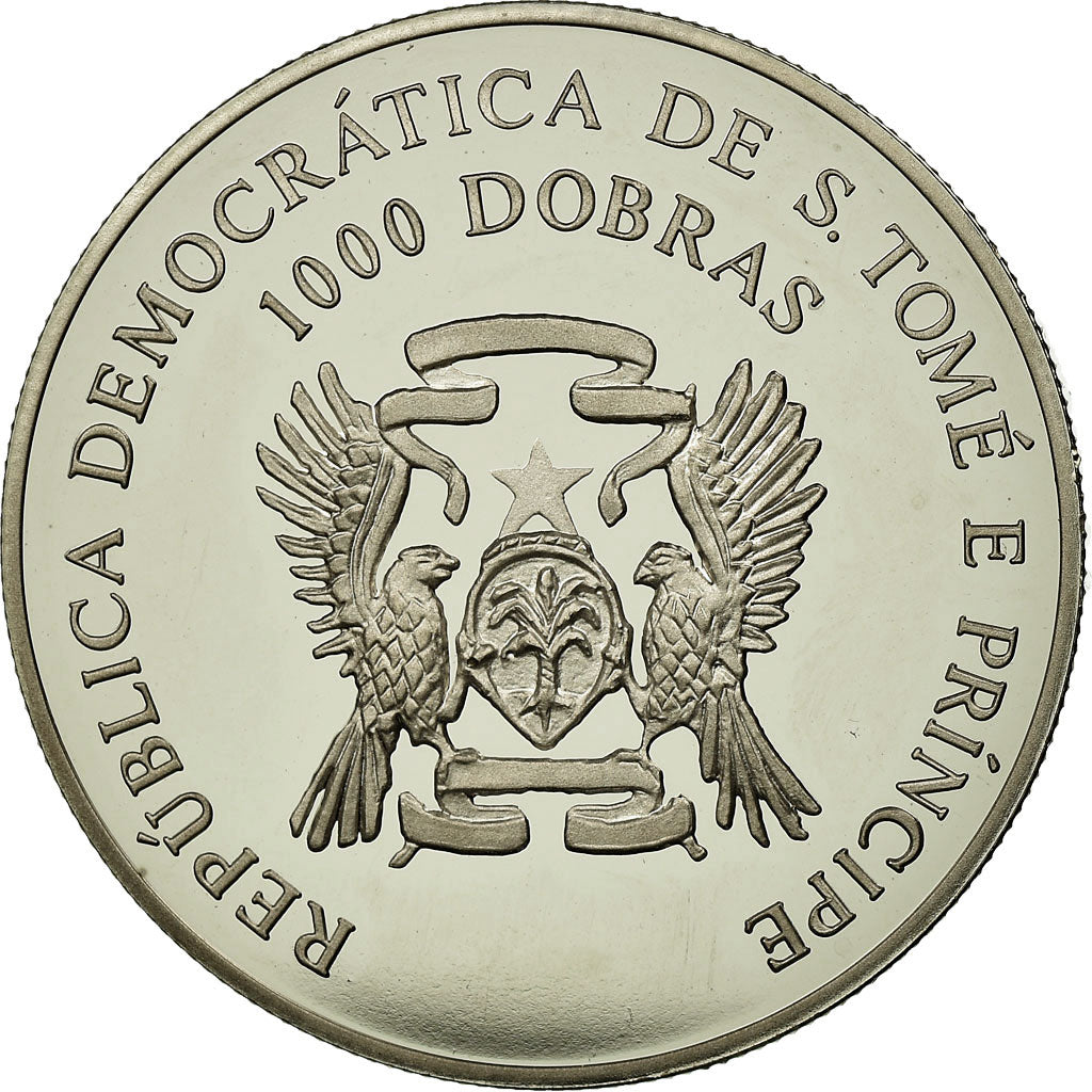 Moneta, SAINT THOMAS & ISOLA DEL PRINCIPE EDOARDO, 1000 Dobras, 1993, SPL