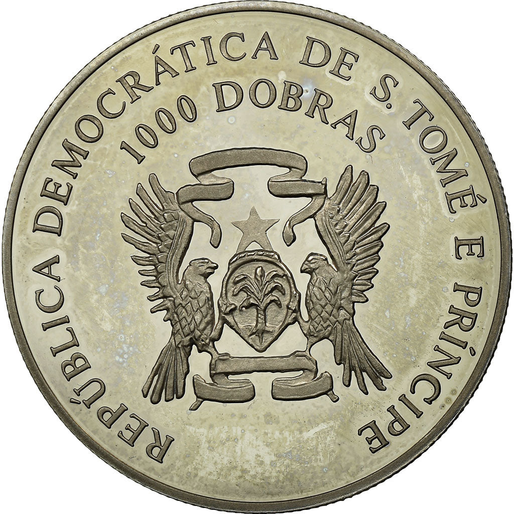Monnaie, SAINT THOMAS & PRINCE ISLAND, 1000 Dobras, 1993, SPL, Copper-nickel