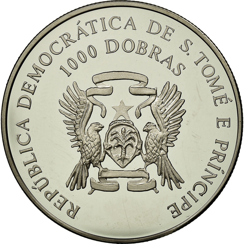 Coin, SAINT THOMAS & PRINCE ISLAND, 1000 Dobras, 1993, MS(63), Copper-nickel