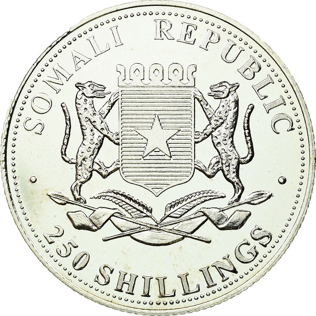 Coin, Somalia, 250 Shillings, 2005, EF(40-45), Silver Plated Base Metal, KM:121