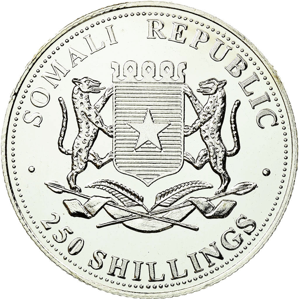 Coin, Somalia, 250 Shillings, 2005, EF(40-45), Silver Plated Base Metal, KM:121