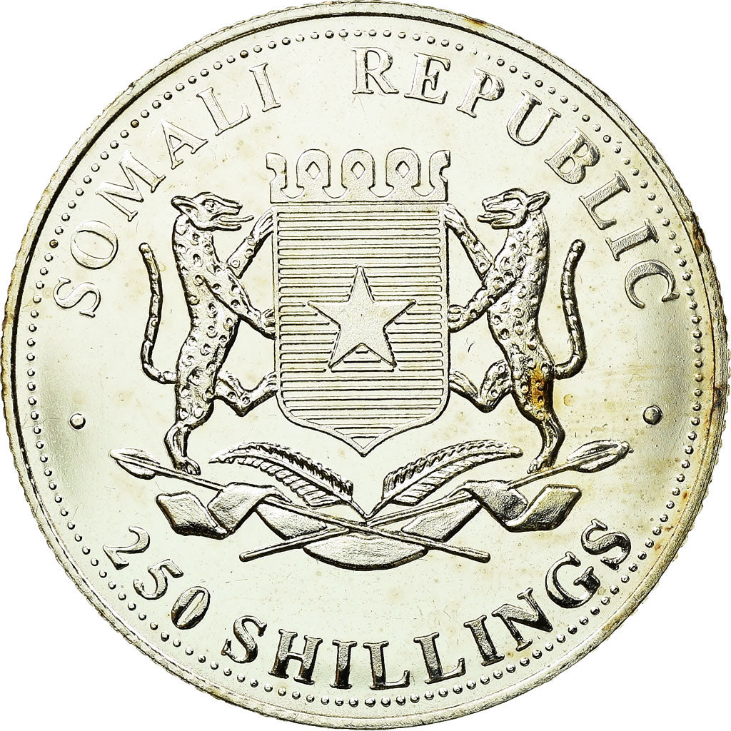 Coin, Somalia, 250 Shillings, 2005, EF(40-45), Silver Plated Base Metal, KM:123