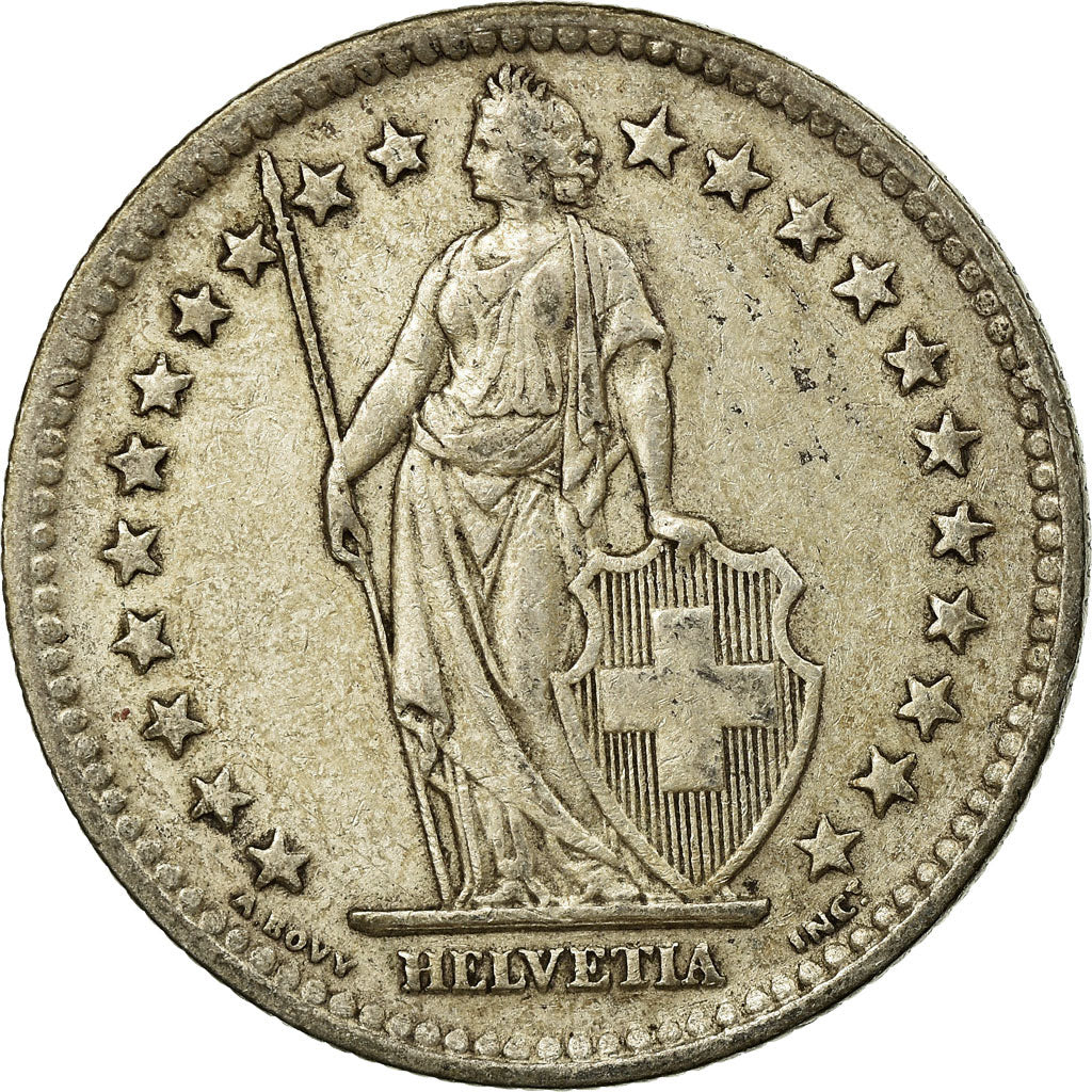 Coin, Switzerland, 2 Francs, 1948, Bern, EF(40-45), Silver, KM:21