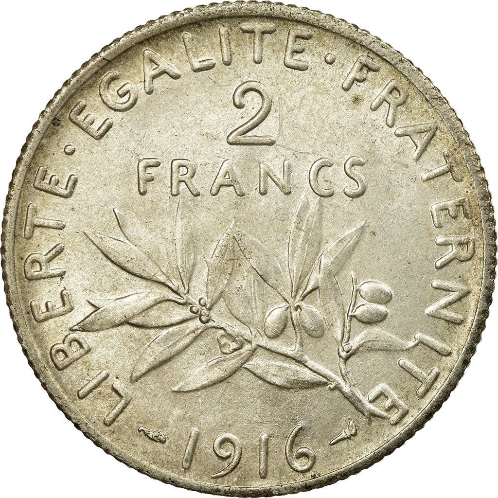 Monnaie, France, Semeuse, 2 Francs, 1916, Paris, TTB, Argent, Gadoury:532