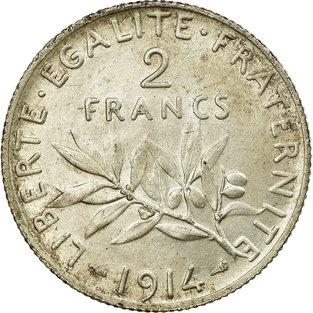 Monnaie, France, Semeuse, 2 Francs, 1914, Paris, TTB, Argent, Gadoury:532