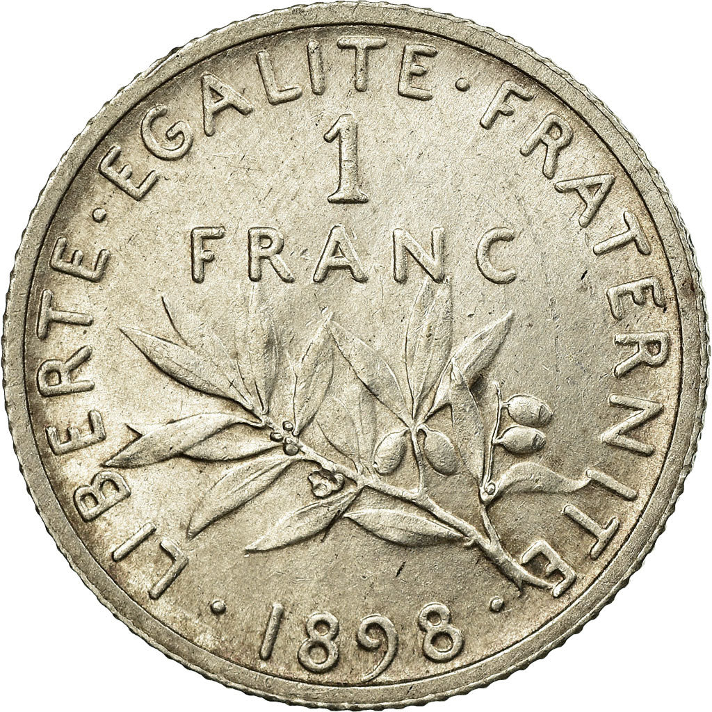 Moneta, Francia, Semeuse, Franc, 1898, Paris, BB, Argento, KM:844.1, Gadoury:467