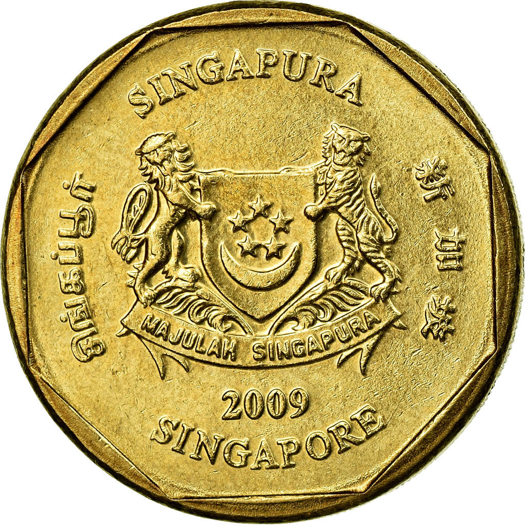 Coin, Singapore, Dollar, 2009, Singapore Mint, EF(40-45), Aluminum-Bronze