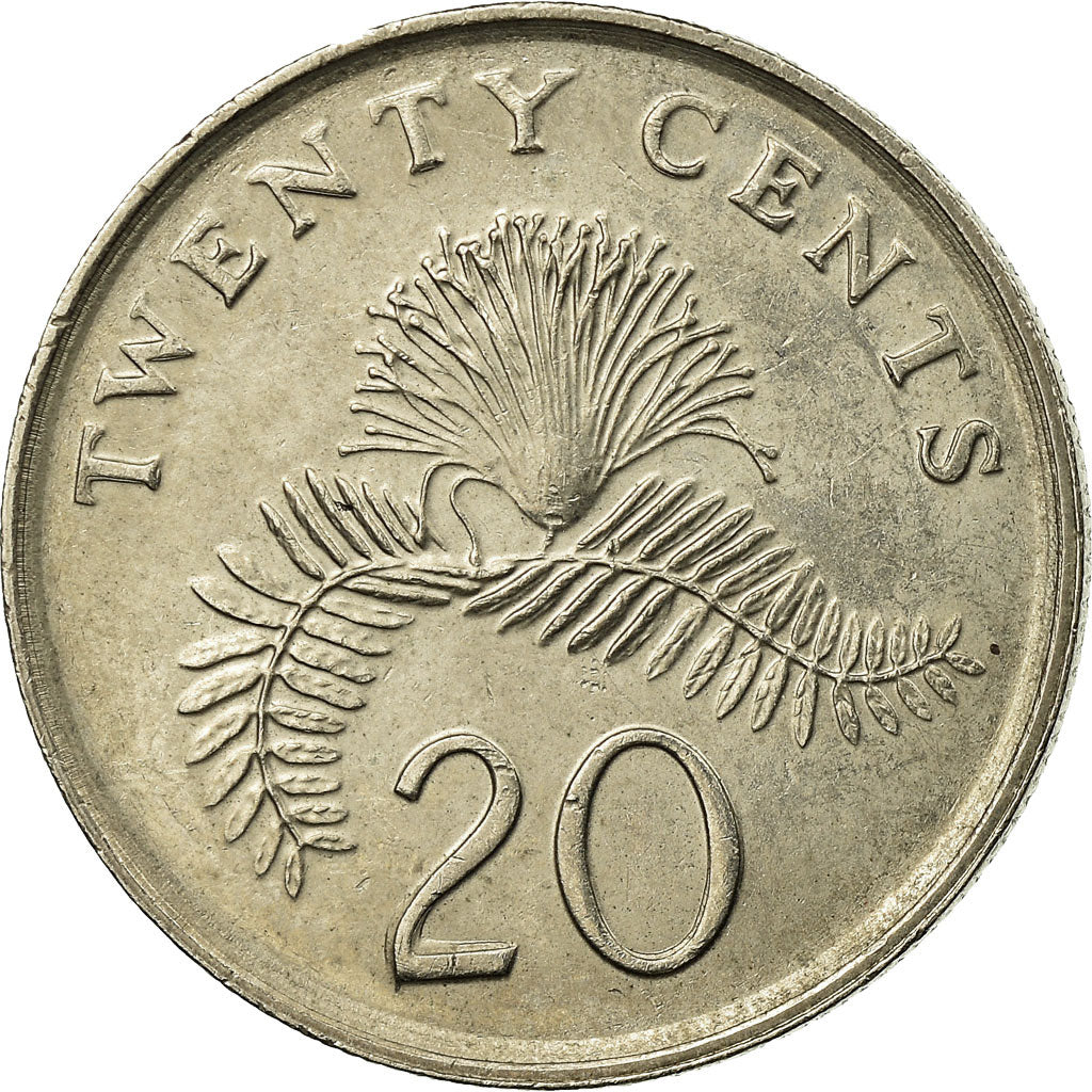Münze, Singapur, 20 Cents, 2009, Singapore Mint, S+, Copper-nickel, KM:101