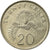 Münze, Singapur, 20 Cents, 2009, Singapore Mint, S+, Copper-nickel, KM:101