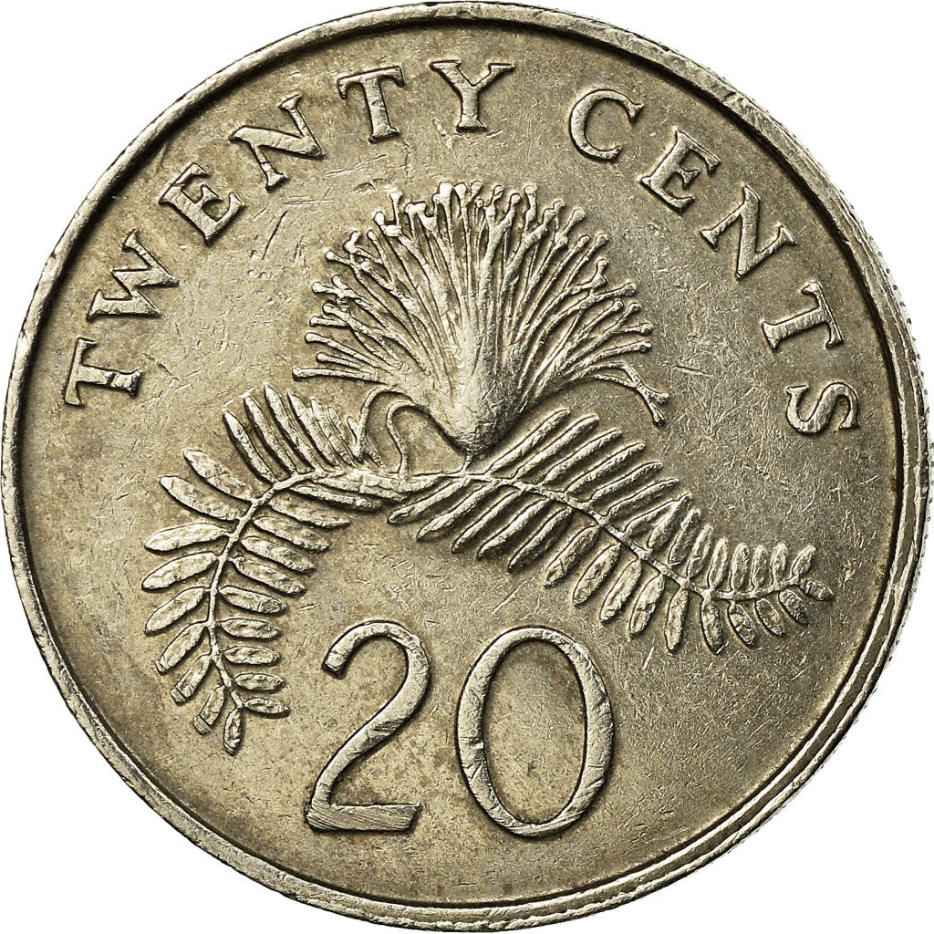 Munten, Singapur, 20 Cents, 1991, British Royal Mint, FR+, Copper-nickel, KM:52