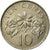 Moneda, Singapur, 10 Cents, 1991, British Royal Mint, BC+, Cobre - níquel