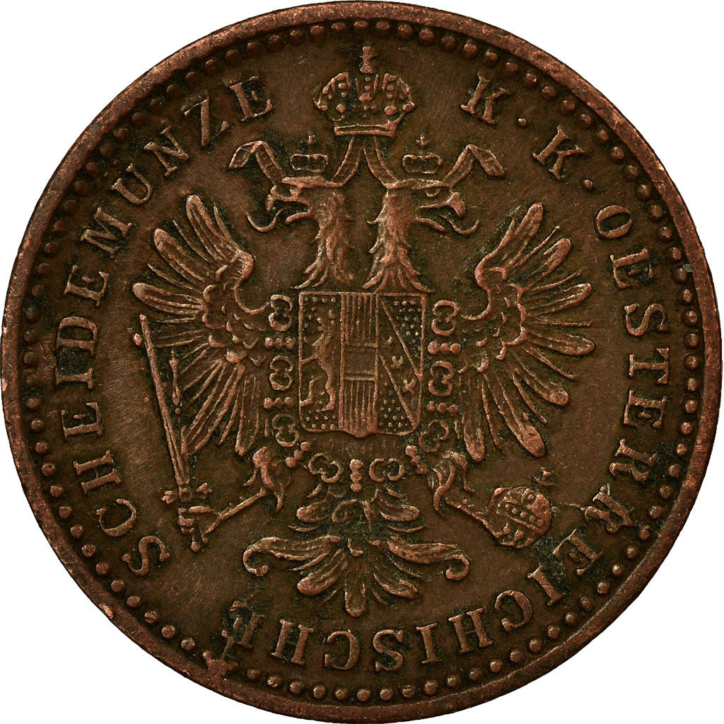 Moneta, Austria, Franz Joseph I, Kreuzer, 1860, BB, Rame, KM:2186