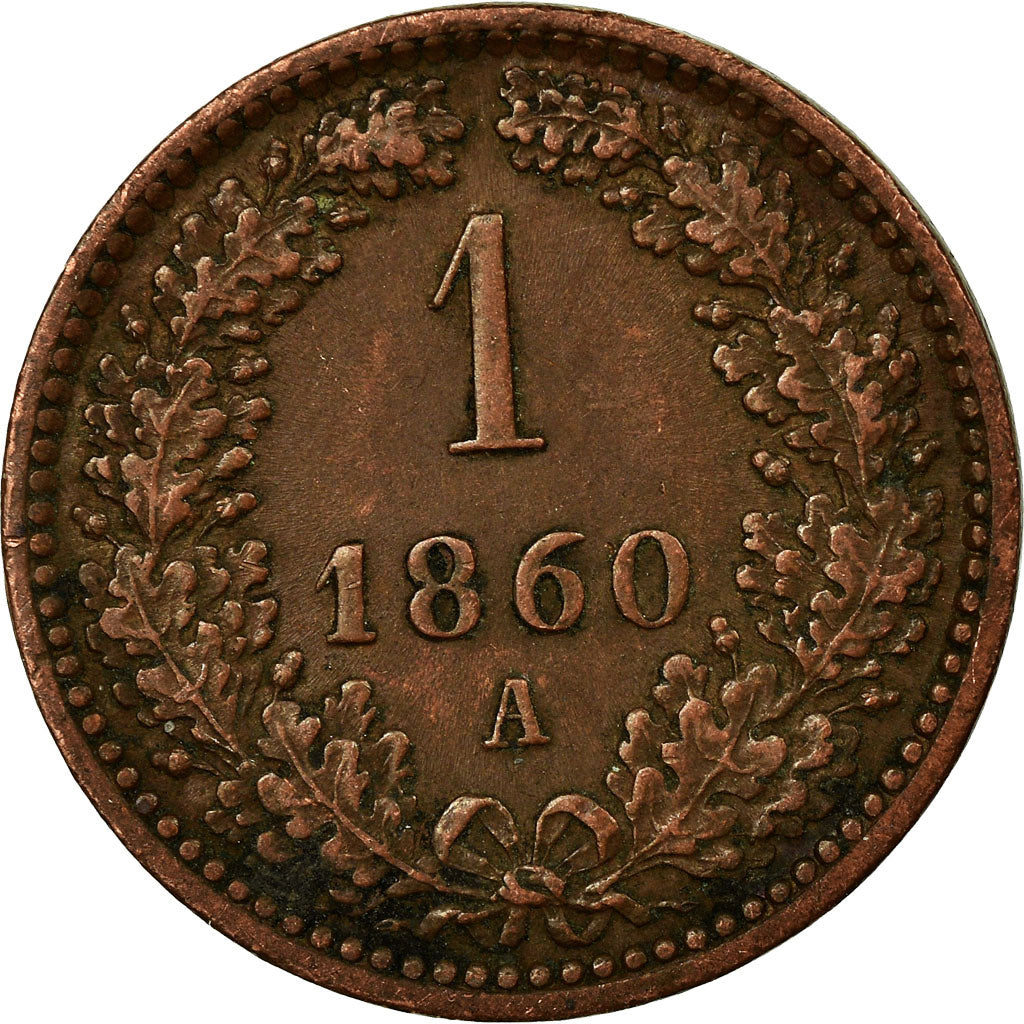 Moneta, Austria, Franz Joseph I, Kreuzer, 1860, BB, Rame, KM:2186