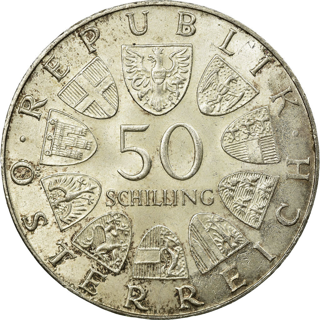 Coin, Austria, 50 Schilling, 1972, VF(30-35), Silver, KM:2913