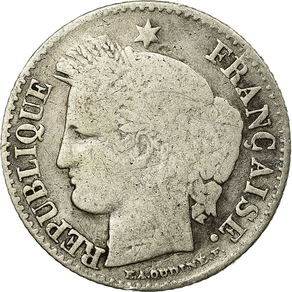 Moneta, Francia, Cérès, 20 Centimes, 1850, Paris, B+, Argento, KM:758.1