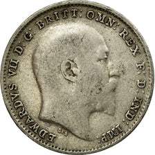 Coin, Great Britain, Edward VII, 3 Pence, 1910, VF(20-25), Silver, KM:797.2