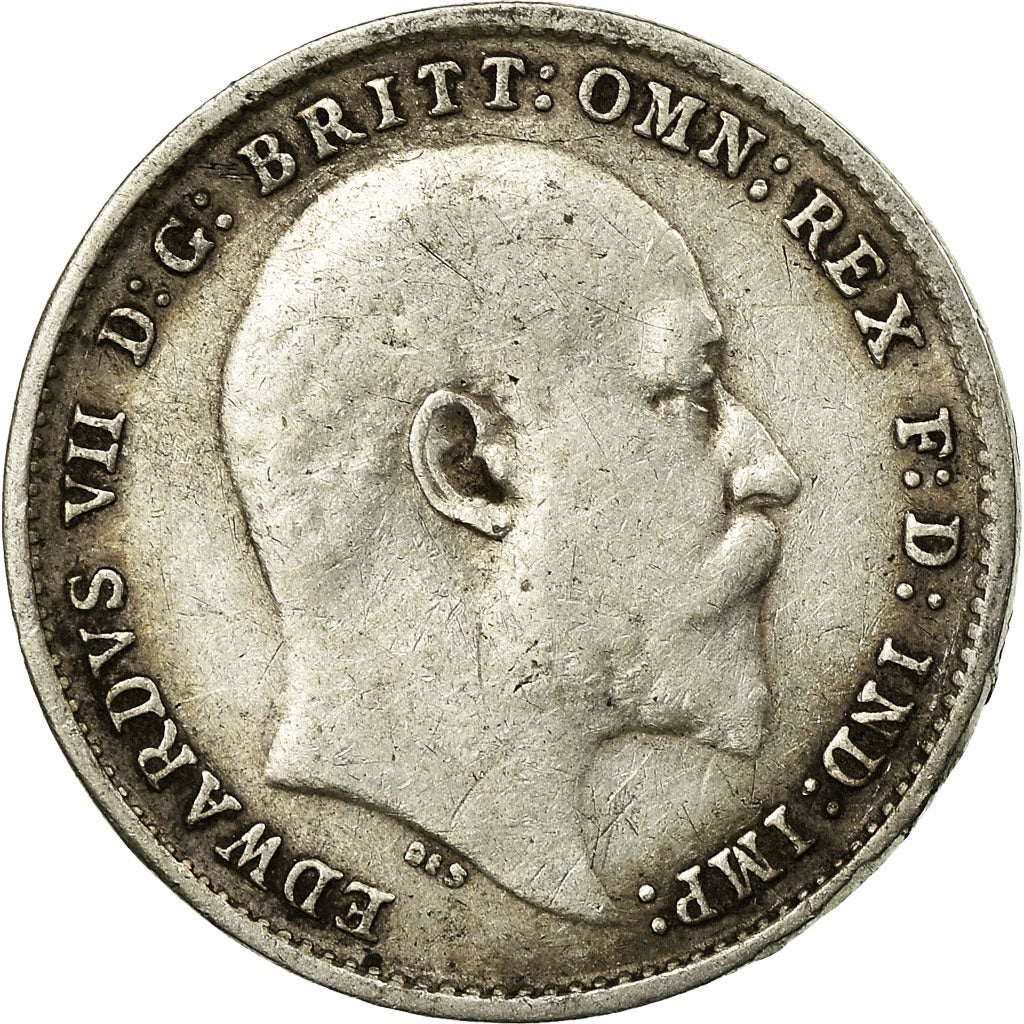 Coin, Great Britain, Edward VII, 3 Pence, 1904, VF(20-25), Silver, KM:797.1