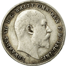 Coin, Great Britain, Edward VII, 3 Pence, 1904, VF(20-25), Silver, KM:797.1