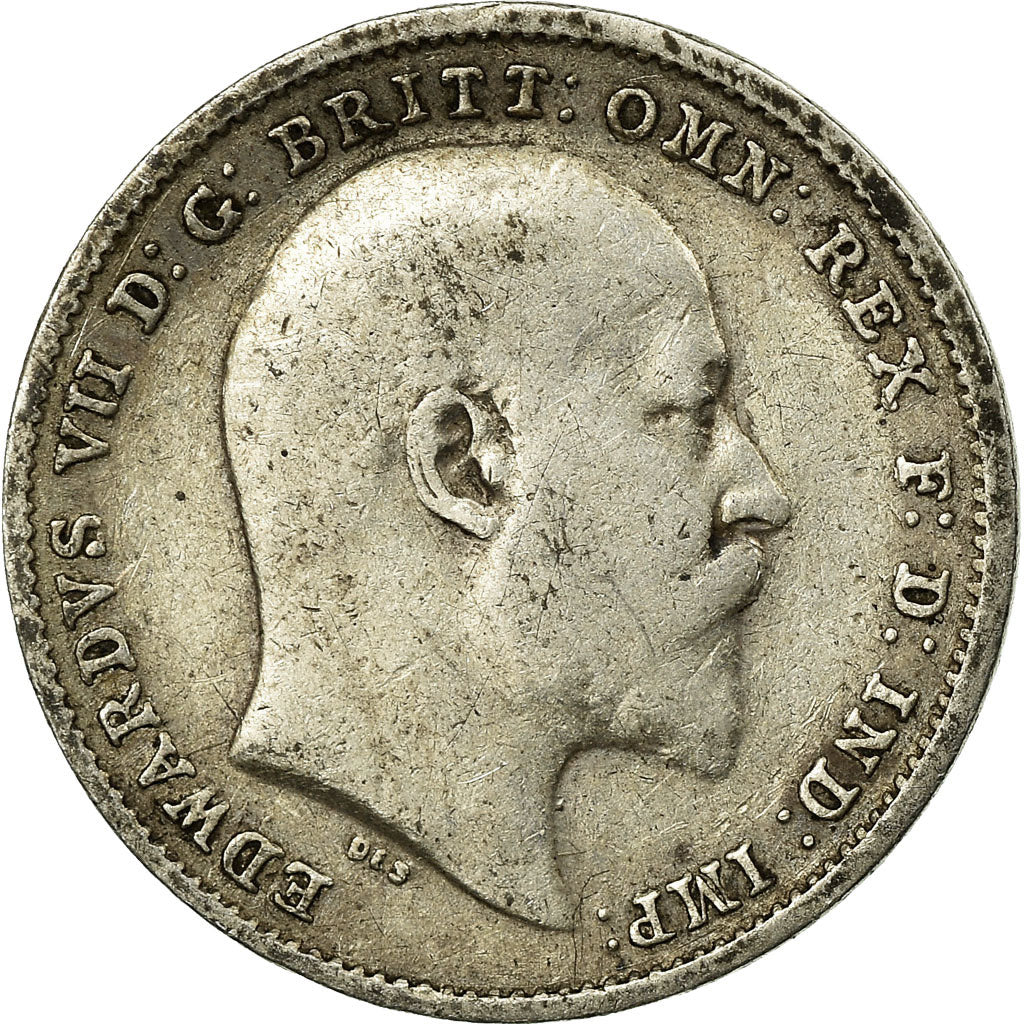 Coin, Great Britain, Edward VII, 3 Pence, 1902, VF(20-25), Silver, KM:797.1