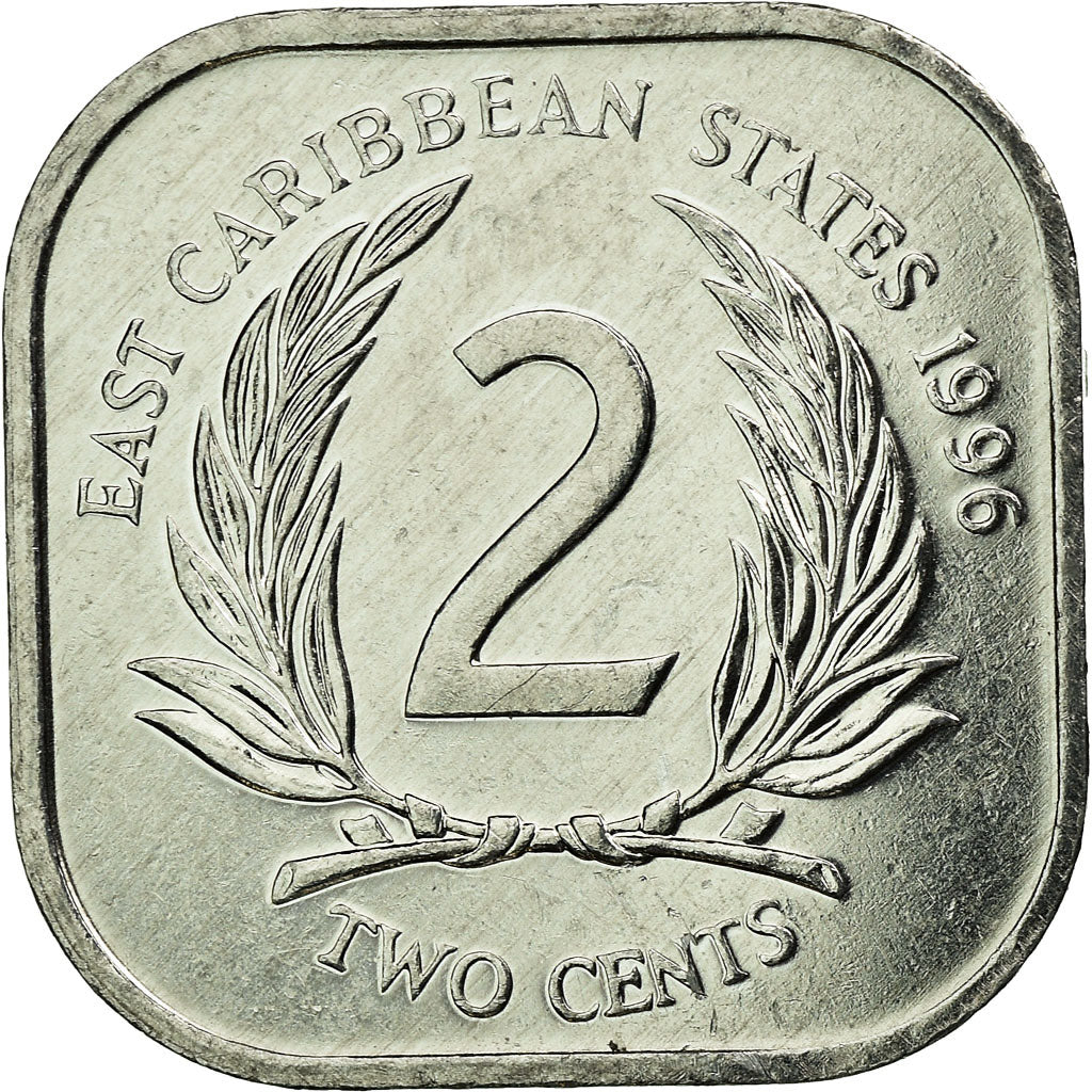 Moneta, Stati dei Caraibi Orientali, Elizabeth II, 2 Cents, 1996, SPL-