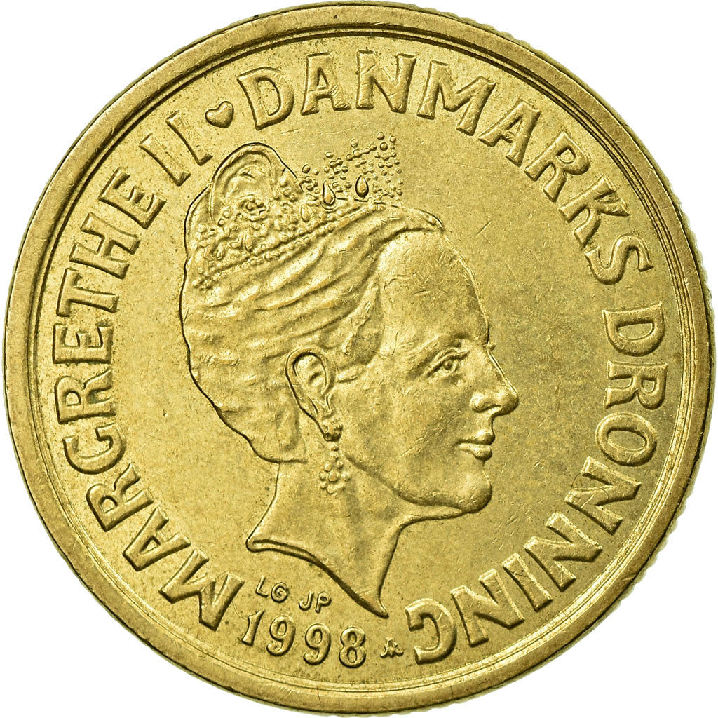 Moneta, Dania, Margrethe II, 20 Kroner, 1998, Copenhagen, VF(30-35)