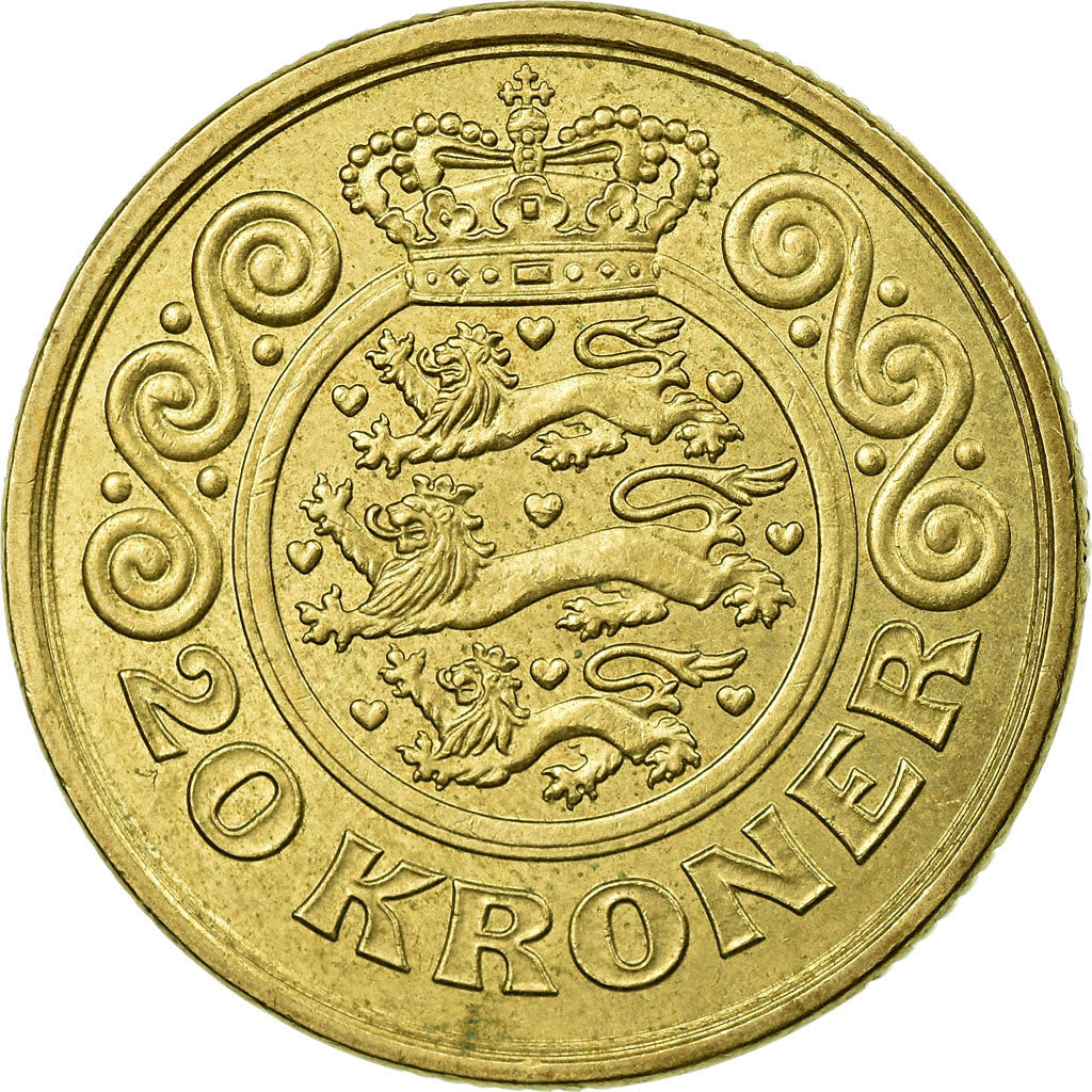 Moneta, Dania, Margrethe II, 20 Kroner, 1998, Copenhagen, VF(30-35)
