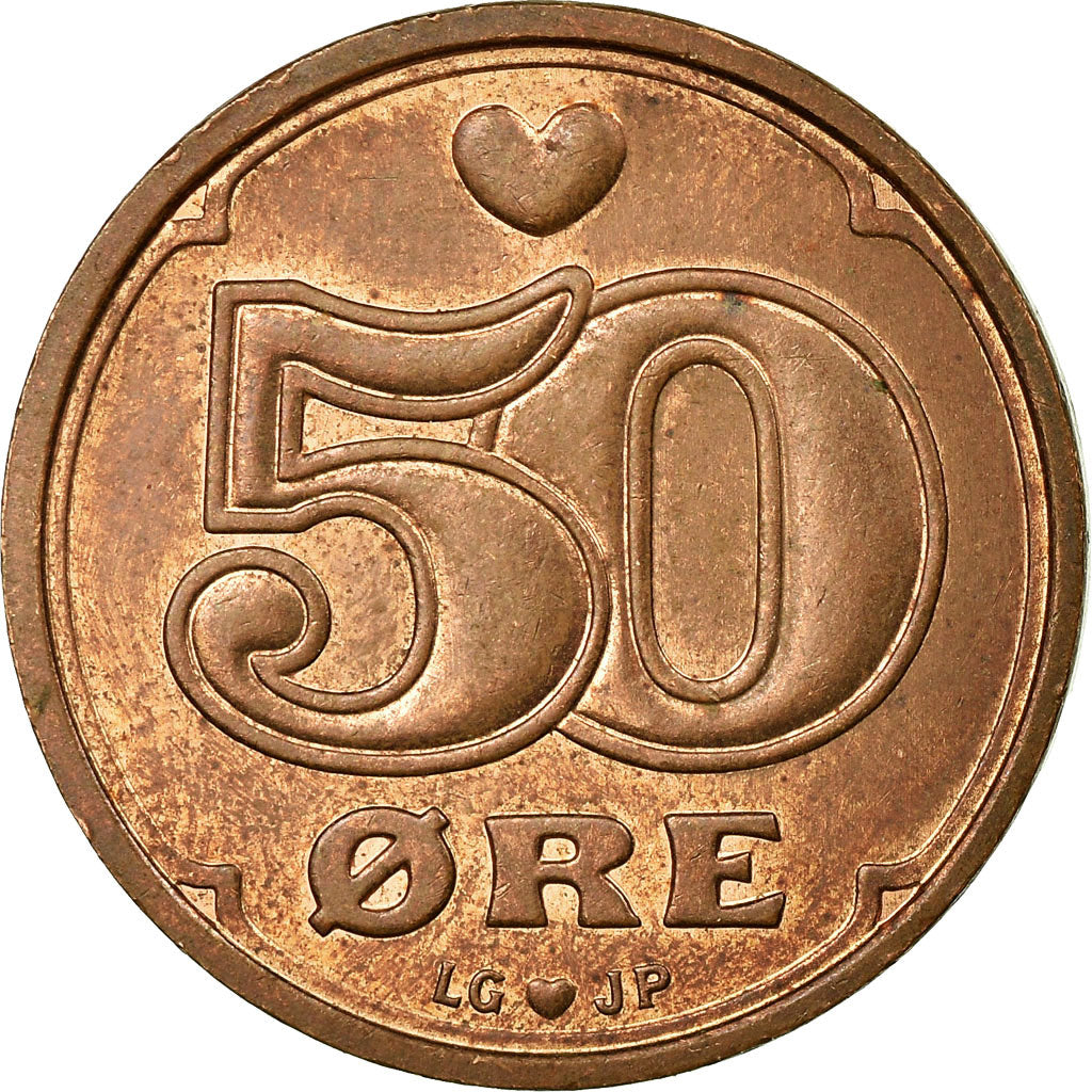 Monnaie, Danemark, Margrethe II, 50 Öre, 1999, Brondby, TTB, Bronze, KM:866.2