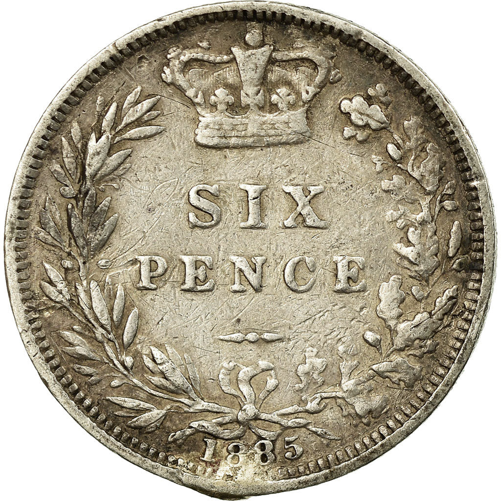 Coin, Great Britain, Victoria, 6 Pence, 1885, VF(20-25), Silver, KM:757