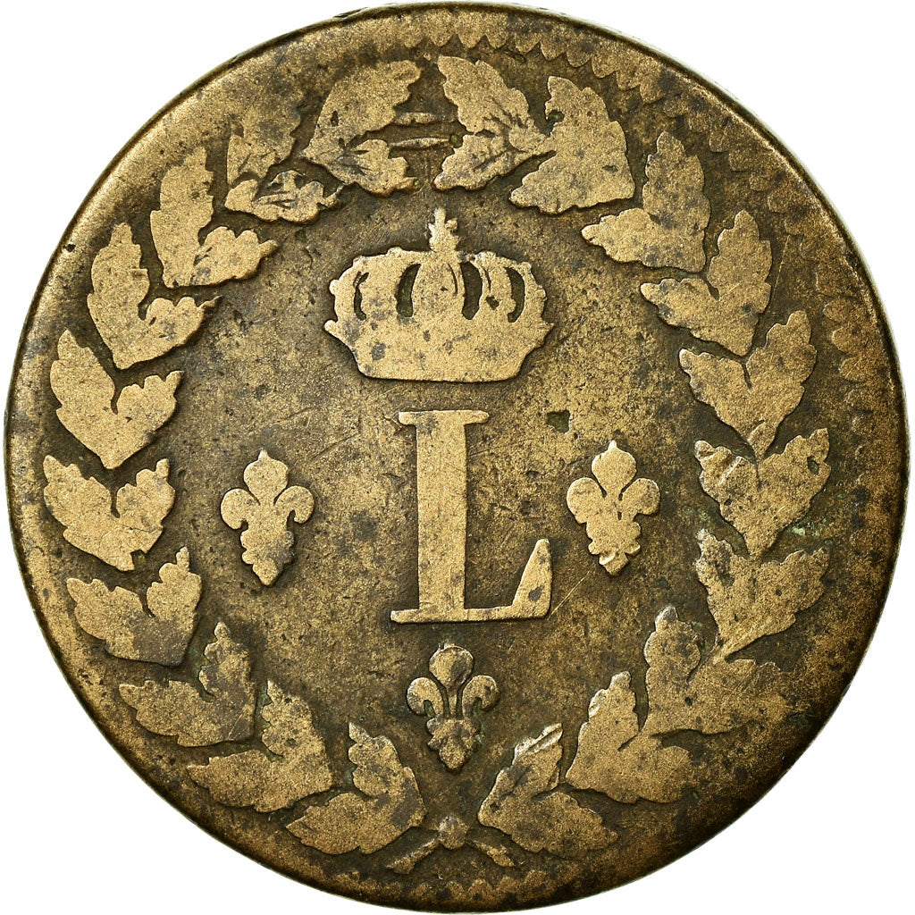 Moneta, Francja, Louis XVIII, Decime, 1815, Strasbourg, VF(20-25), Bronze