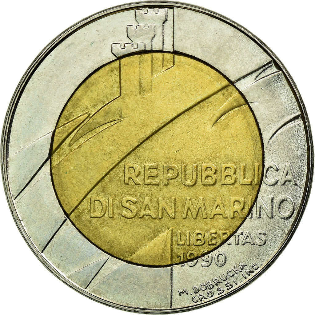 Münze, San Marino, 500 Lire, 1990, Rome, SS, Bi-Metallic, KM:256