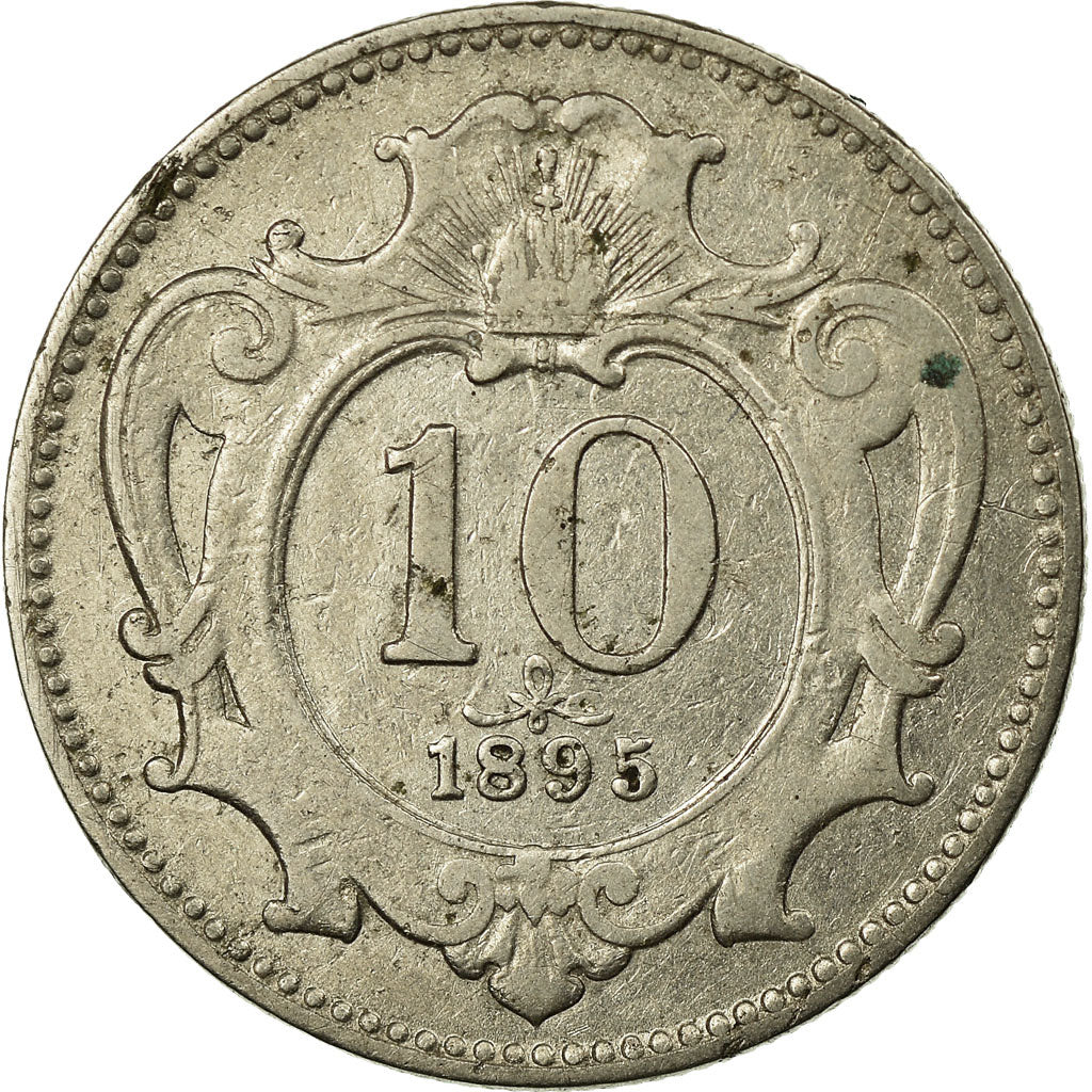 Moneta, Austria, Franz Joseph I, 10 Heller, 1895, VF(20-25), Nikiel, KM:2802