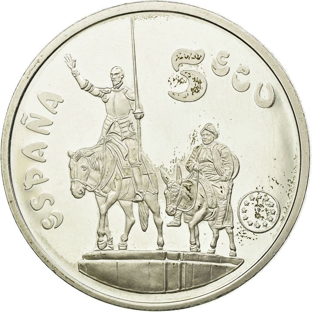 Spain, Juan Carlos I, 5 Ecu, 1994, Madrid, AU(55-58), Silver, KM:M46