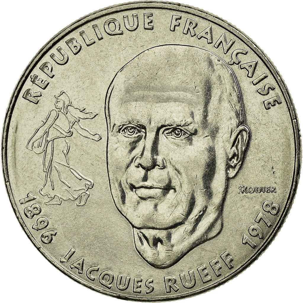 Moneda, Francia, Jacques Rueff, Franc, 1996, Paris, MBC, Níquel, KM:1160