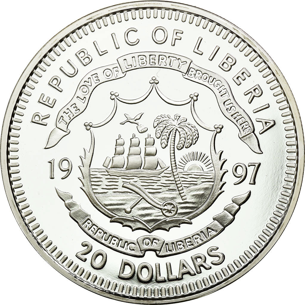 Coin, Liberia, 20 Dollars, 1997, MS(65-70), Silver, KM:417