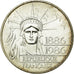 Moneta, Francia, Statue de la Liberté, 100 Francs, 1986, BB, Argento, KM:960