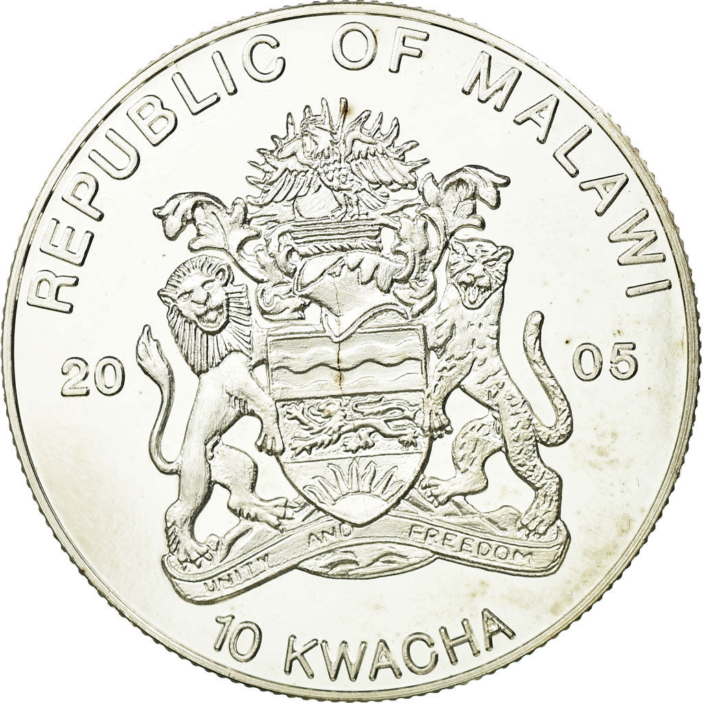 Coin, Malawi, 10 Kwacha, 2005, AU(55-58), Copper-nickel, KM:83