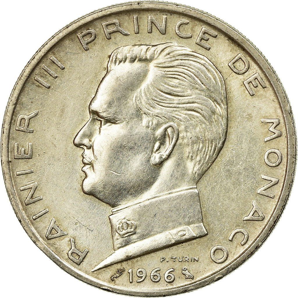 Coin, Monaco, Rainier III, 5 Francs, 1966, EF(40-45), Silver, KM:141, Gadoury:MC