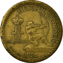 Monnaie, Monaco, Louis II, 50 Centimes, 1924, Poissy, TB+, Aluminum-Bronze