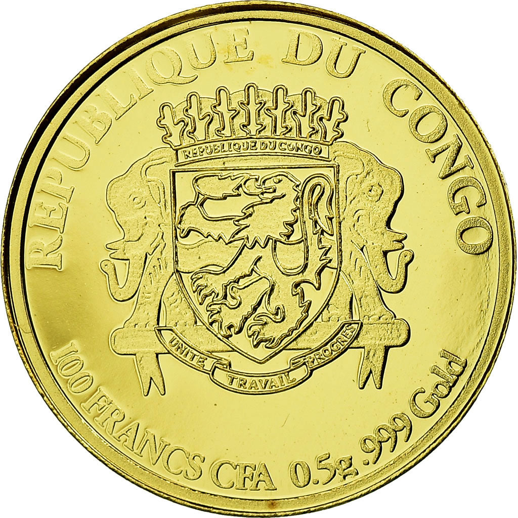 Monnaie, CONGO, DEMOCRATIC REPUBLIC, 100  Francs CFA, FDC, Or