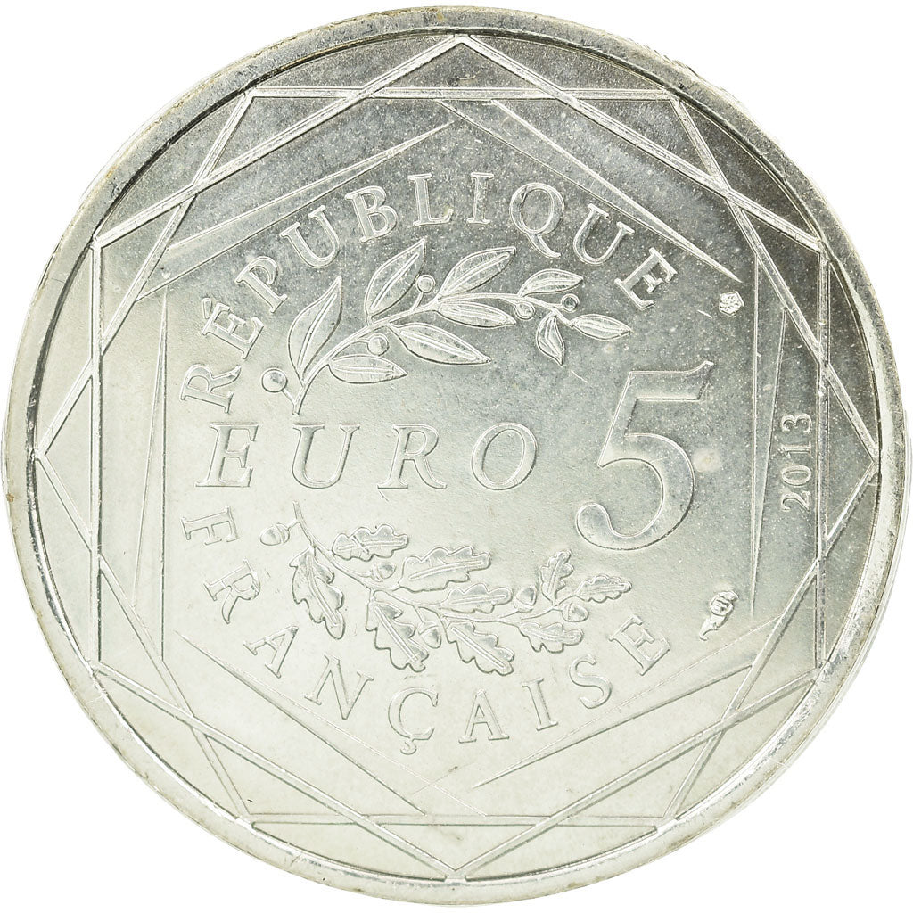 França, 5 Euro, 2013, MS(60-62), Prata, Gadoury:EU646