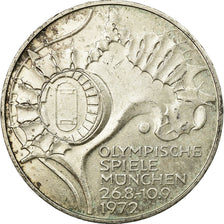 Coin, GERMANY - FEDERAL REPUBLIC, 10 Mark, 1972, Munich, VF(30-35), Silver