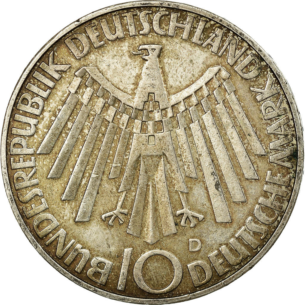 Moeda, ALEMANHA - REPÚBLICA FEDERAL, 10 Mark, 1972, Munich, VF(30-35), Prata