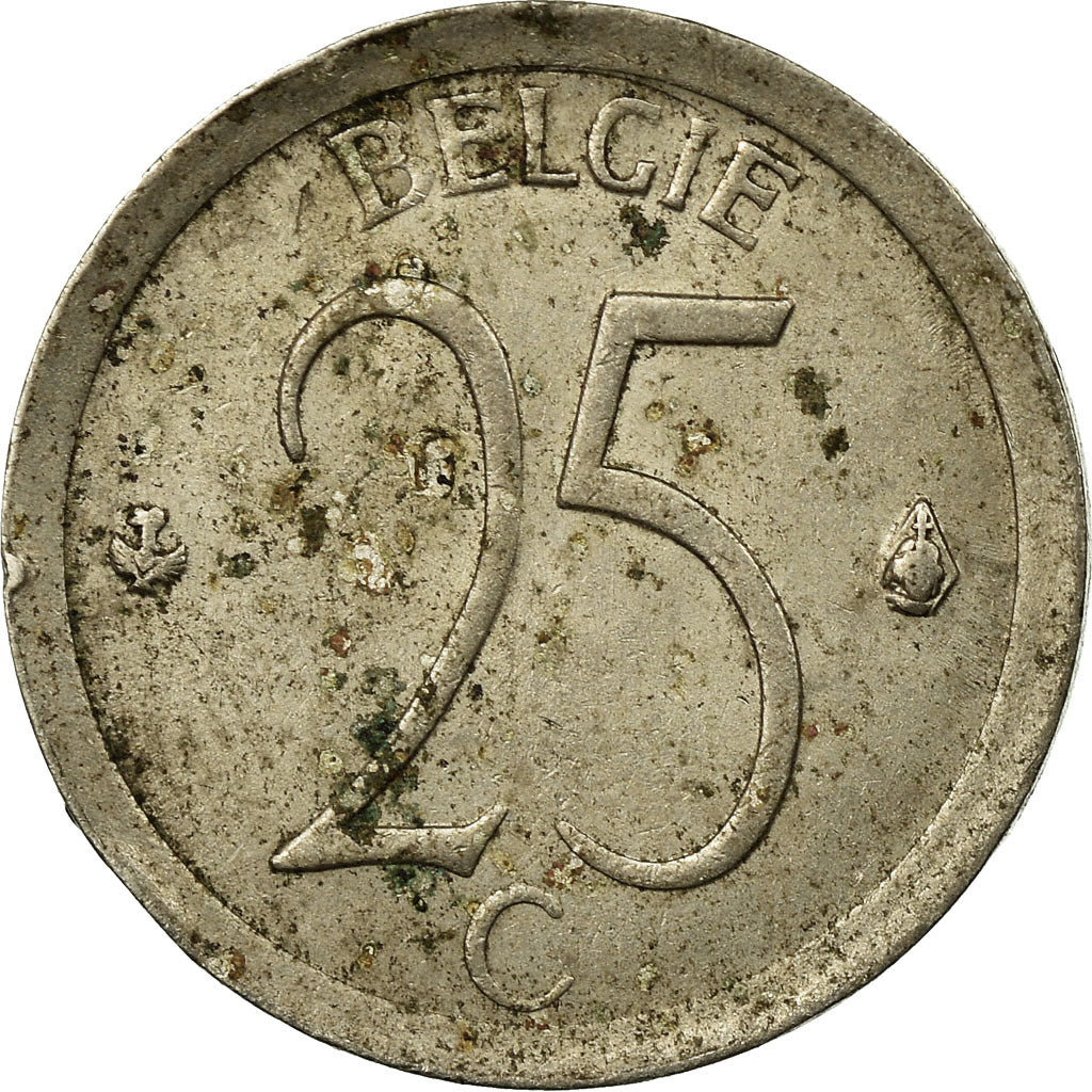 Moneta, Belgio, 25 Centimes, 1967, Brussels, MB, Rame-nichel, KM:154.1