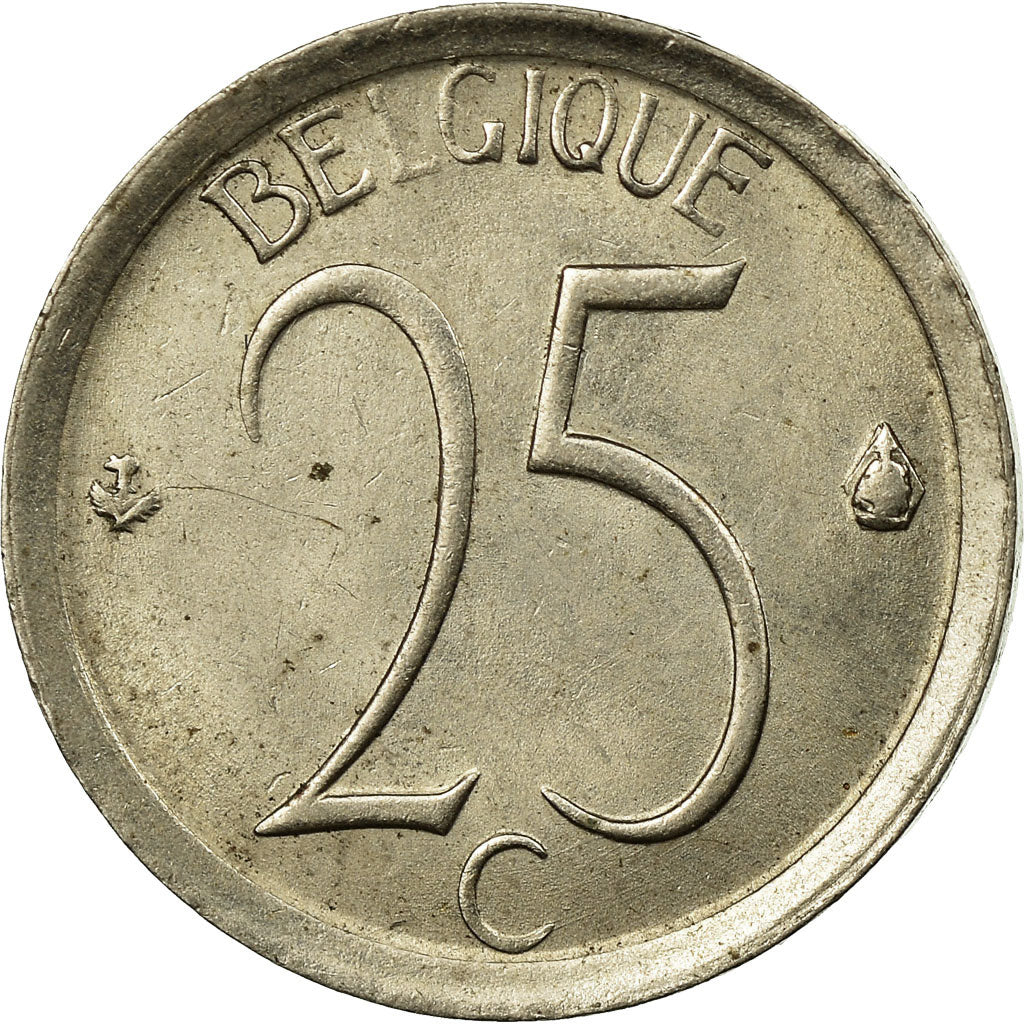 Münze, Belgien, 25 Centimes, 1973, Brussels, S+, Copper-nickel, KM:153.1